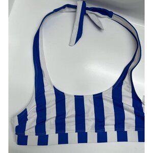 Solid & Striped The Reagan Bikini Top Blue/White Striped Size Small NWOT